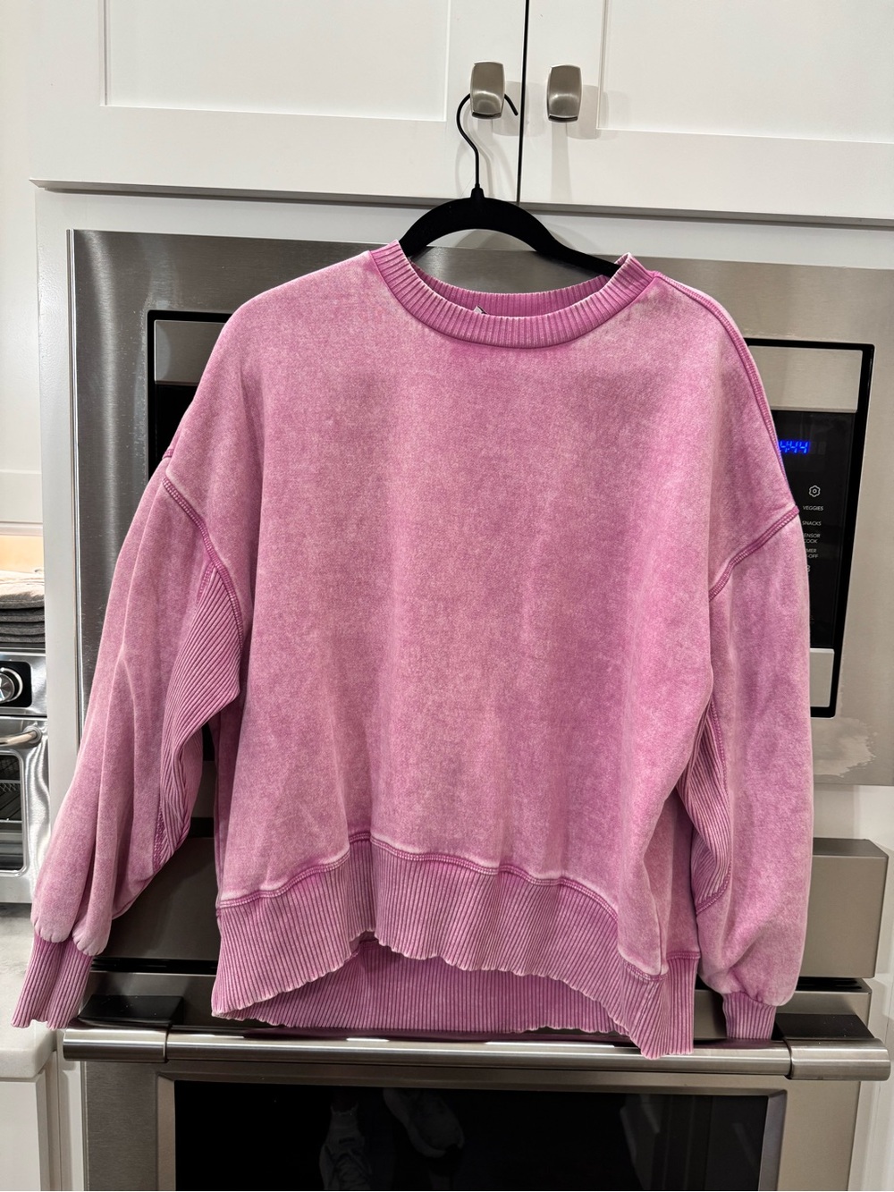 Zenana Outfitters Washed Rose Pink Crewneck Sweater